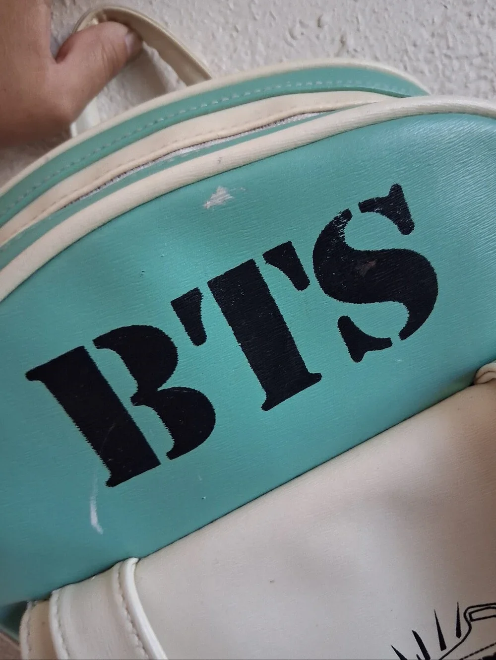 BTS Teal And White Backpack